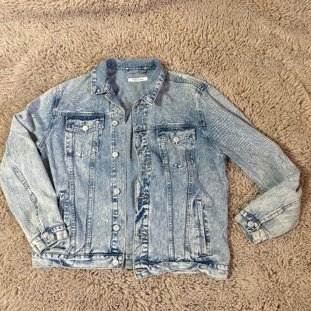 PacSun Acid Wash Jean Denim Jacket (Large)